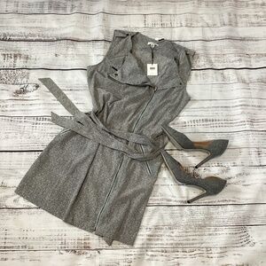 529. Calvin Kelin Gray Sleeveless Dress w/ Zippers NWT Size 12
